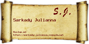 Sarkady Julianna névjegykártya